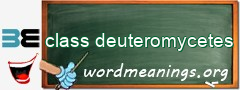 WordMeaning blackboard for class deuteromycetes